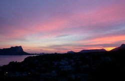View of Calpe from Benissa at sunset December 2005